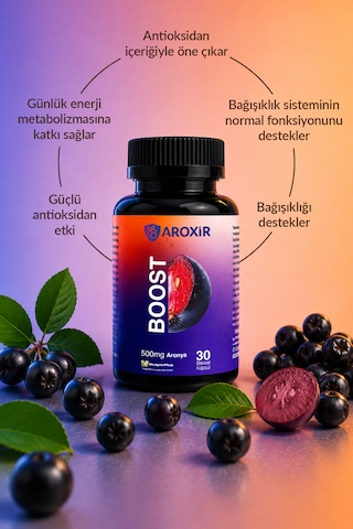 Aroxir Boost Bağışıklık Sistemine Destek Aronya İçeren Takviye Edici Gıda 30 Kapsül