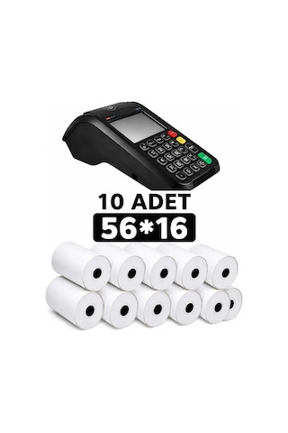 Termal Yazar Kasa Pos Rulosu 56 Mm X 16 Mt 10 Adet
