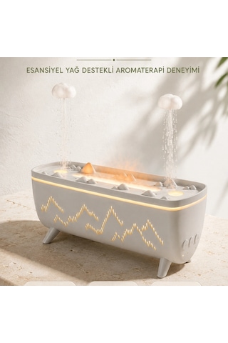 Ultrasonik Hava Nemlendirici Aromaterapi Difüzörü Jöle Yağmur Efektli Led Işıklı 280 Ml