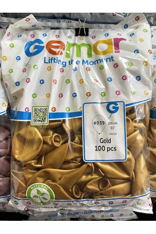 Gemar Parti Doğum Günü Organizasyon Balon - 28 Cm. - Ivory - Altın - 100 Adet Altın