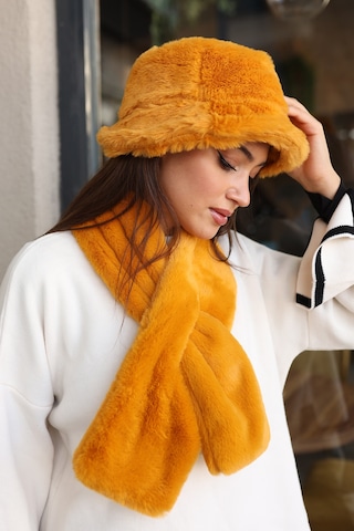 Kadın Peluş Kaşkol Boyunluk Atkı Rkb-01 Hardal Hardal