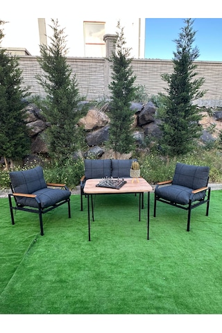 Duru Balkon, Bahçe, Cafe, Teras, Metal Koltuk Takımı 2 1 1 Masalı