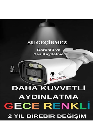 12 Li Sesli Güvenlik Kamerası 5 Mp Gece Renkli Yüz Ve Araç Tanıma