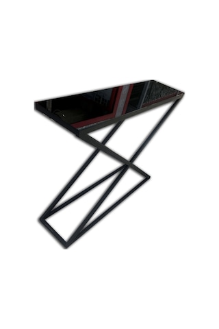 Dresuar X Profil MODEL Temper Cam Ayna Metal Çelik Nikelaj Ayak Siyah Renk Fırın Statik Boya El Yapım Siyah
