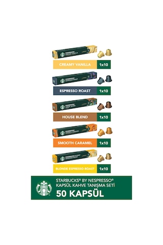 Nespresso Uyumlu Starbucks Kapsül Kahve Tanışma Seti 50'li Kapsül Kahve