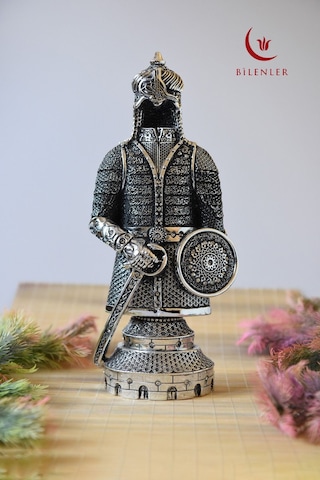 Fetih Zırh Ayetel Kürsi Biblo 15x33 Cm Büyük Boy Altın Renk Metal Dekoratif Aksesuar
