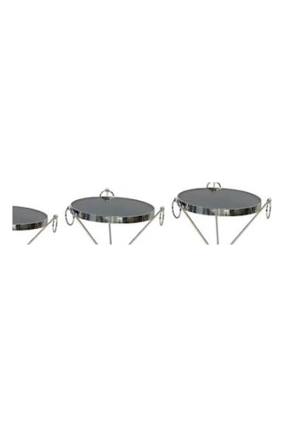 Zigon Brc Küpe Model Sehpa Metal Gümüş Krom Renk Ayak Kırılmaz