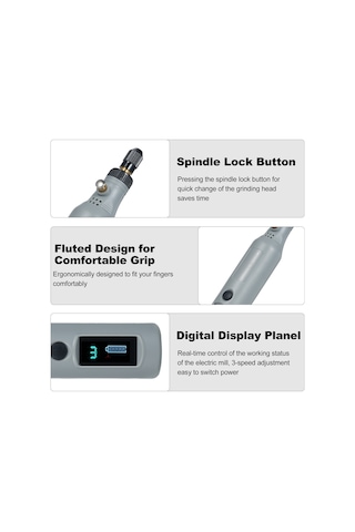 Reedark Kablosuz Mini Döner Alet - 3 Hızlı, 43 Parça Aksesuarlı, Tip-c Şarjlı Dıy El Aleti