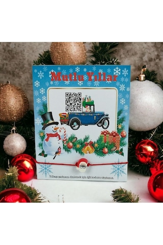 Yılbaşı Hediyesi,yeni Yıl Hediyesi Bileklik Qr Kodlu Yılbaşı Şarkılı Noel Babalı 10 Adet