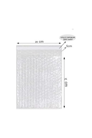 Balonlu Patpat Torba Bantlı 20x25 +5 25 Adet Baloncuklu Torba