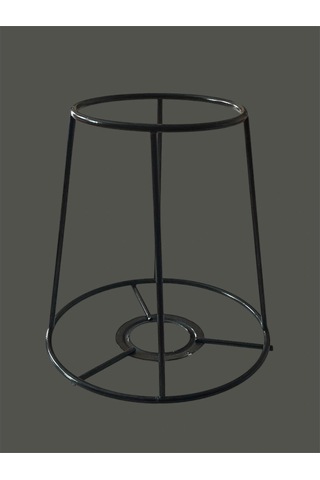 Konik Mini Abajur Teli Ve Aplik Teli, İskeleti Siyah Statik Boyalı E27 15 Cm Metal