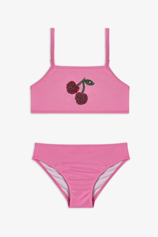Penti Açık Pembe Kız Çocuk Cherry Halter Bikini Takımı