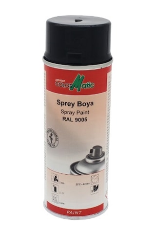 Colormatic Parlak Siyah Sprey Boya Ral 9005 400 ML