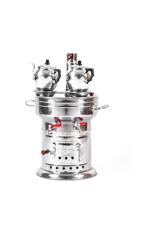 12 Litre Semaver 2 Adet Alüminyum Demlik Çift Çeşme İçt