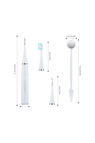 6'sı 1 Arada Elektrikli Diş Ölçekleyici Diş Taşı Temizleme Diş Temizleme Seti, Renk: Yeşil Temel
