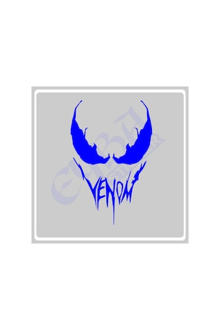 Venom Araba, Motorsiklet, Kask, Laptop,cam Sticker 16x12 Cm Venom Yazılı Mavi