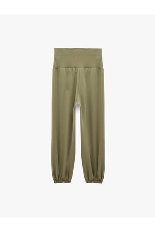 Koton Modal Kumaş Yüksek Bel Rahat Kalıp Spor Jogger Eşofman Altı Haki 7wak40162nk