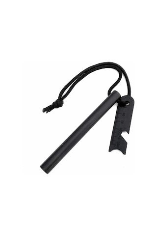 Valkyrie 10cm Boy 1cm En Full Magnezyum Ateş Başlatıcı Bar - %100 Katkısız Alüminyum İçermez Fire Starter Siyah