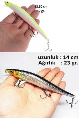 2li set rapala lures suni yapay yemSarı-Gümüş12g.23g