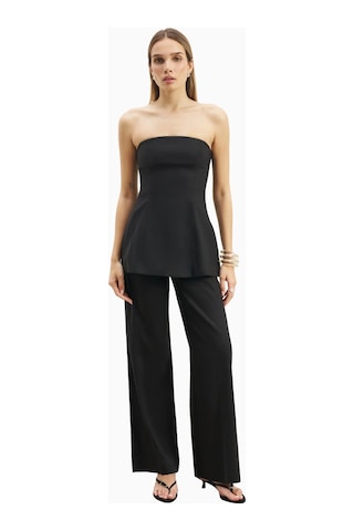 Because Of Alice Strapless Linen A - Line Bodice Kadın Üst Siyah