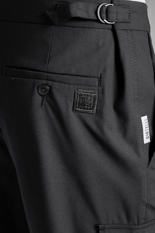 Giotelli Erkek Siyah Dar Kesim Slim Fit Viskon Dokuma Kargo Cep Normal Bel Pantolon