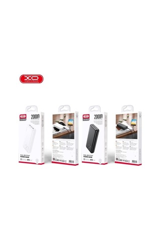 20.000mah 2.1a Hızlı Şarj Destekli Çift Usb-a Ve Usb-c Girişli Led Göstergeli Taşınabilir Powerbank Beyaz