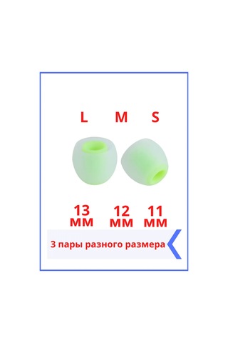 Discount Store Kulaklıklar İçin Evrensel Kulak Yastıkları 3 Çift S, M, L 325849018 Beyaz-Yeşil