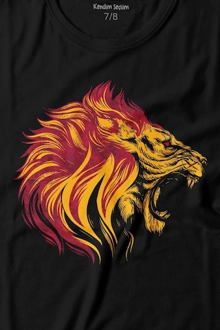 Kendim Seçtim Aslan Lion Head Champion Şampiyon Kral King Galata Baskılı Tişört Çocuk T-shirt 001