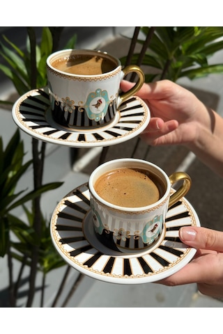 2 Kişilik Piano Black Soho Double Kahve Fincanı-5216 Siyah