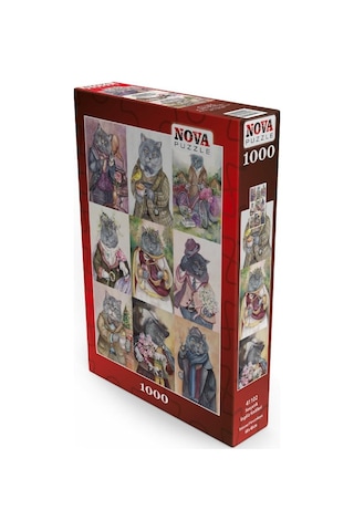 Nova Puzzle 1000 Parça Sosyetik İngiliz Kedileri - Tatiana Plovet