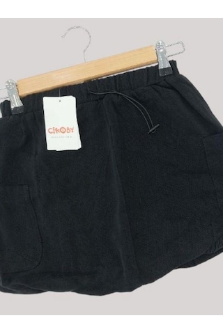 Kız Çocuk Tencel Kumaş Balon Etek-13671 Siyah