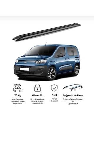 Türkmen Fiat Doblo Premium Tavan Çıtası Alüminyum Siyah 2024 Ve Sonrası