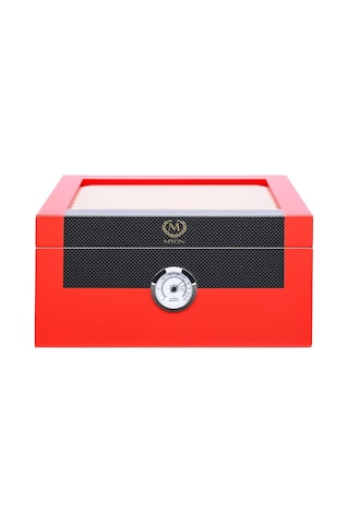 Myon Camlı Sedir Humidor Puro Kutusu Lake Kırmızı 60's