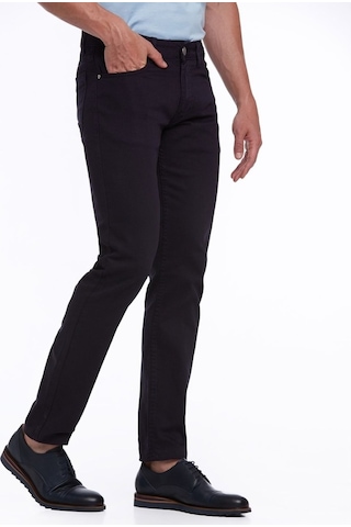 Hatemoğlu Lacivert Regular Fit Yüksek Bel Düz Paça Basic Kot Pan Lacivert