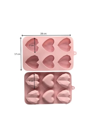 Pastaland Silikon Kek Kalıbı Kalp Düz Elmas Şekilli Diğer