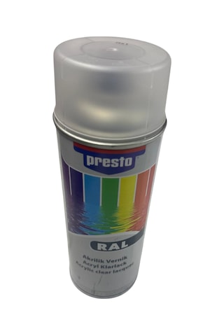 Presto Sprey Boya Ve Vernik 400 Ml Oto, Metal, Ahşap Ve Plastik Yüzeyler İçin Mat Vernik