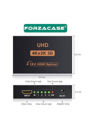 1x4 4k Hdmı Switch Ekran Monitör Splitter Çoğaltıcı - Fc1034