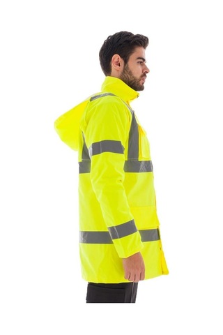 Yüksek Görünürlüklü Reflektörlü Kaban, Fosforlu Sarı -61E366-