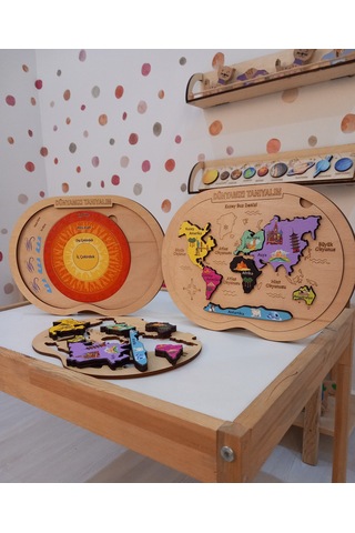 Dünyanın Yapısı Katmanlar Ve Kıtalar Boyanabilir 3 Boyutlu Yapboz