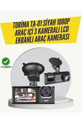 Ta-01 3 Kameralı 1080p Araç Kamerası Siyah 76703034