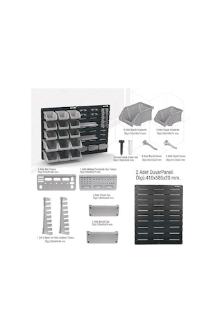Eurostar Kkw6035 Duvar Panel Seti, Avadanlık Askı - 35 Parça