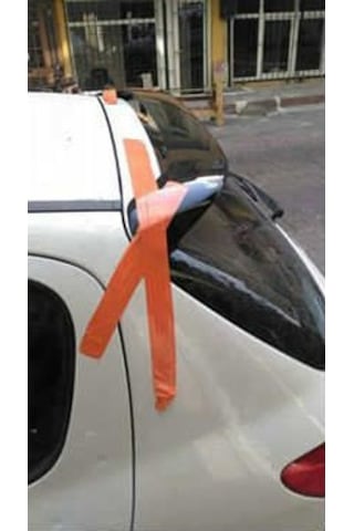 Peugeot 206 Spoyler Spoiler Parlak Siyah Boyalı