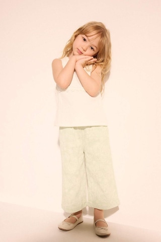 Defacto Paperbag Floral Krinkıl Kumaş Pantolon Kız Bebek H6063a526smgn1251 Yeşil-gn1251