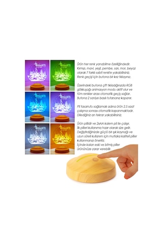 Kişiye Özel Harry Potter Hogwarts Led Lamba