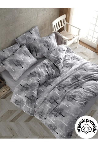Lotus Home Ağaç Desen Lüks Pamuklu Tek Kişilik Nevresim Seti