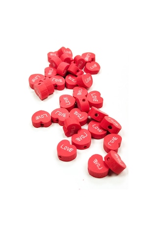 90 Adet 10 Mm Polimer Kil Fimo Boncuk Takı Bileklik + 5 Metre Misina - Smile - Nazar - Love