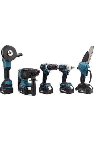 Chelikbei Beşli Set MK350 Budama Testeresi 13MM Çelik Mandren + Somun Sıkma + Şarjlı Spiral + Şarjlı Hilti