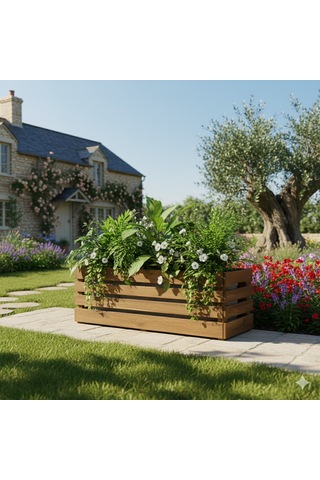 Masif Ahşap Dekorasyon Çiçeklik Saksılık 0 - 1 Kg