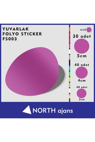 Yuvarlak Folyo Duvar Sticklerı Mor