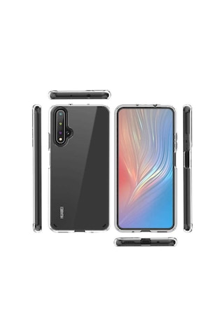 Huawei Nova 5T Kılıf Zore Coss Şeffaf Sert Silikon Kılıf Renksiz